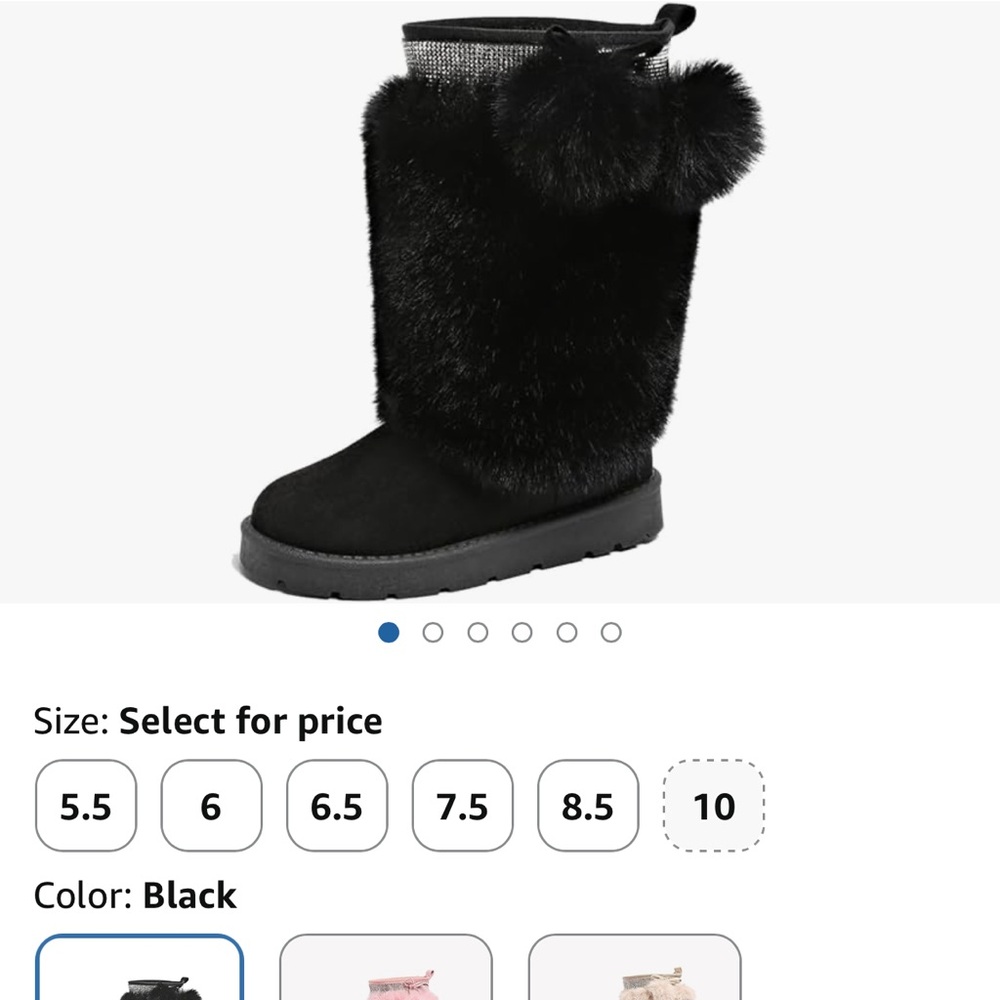 Black Faux Fur Boots - Picture 6 of 6